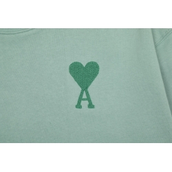 Ami Pairs Macaron medium love round neck sweatshirt wood green 818
