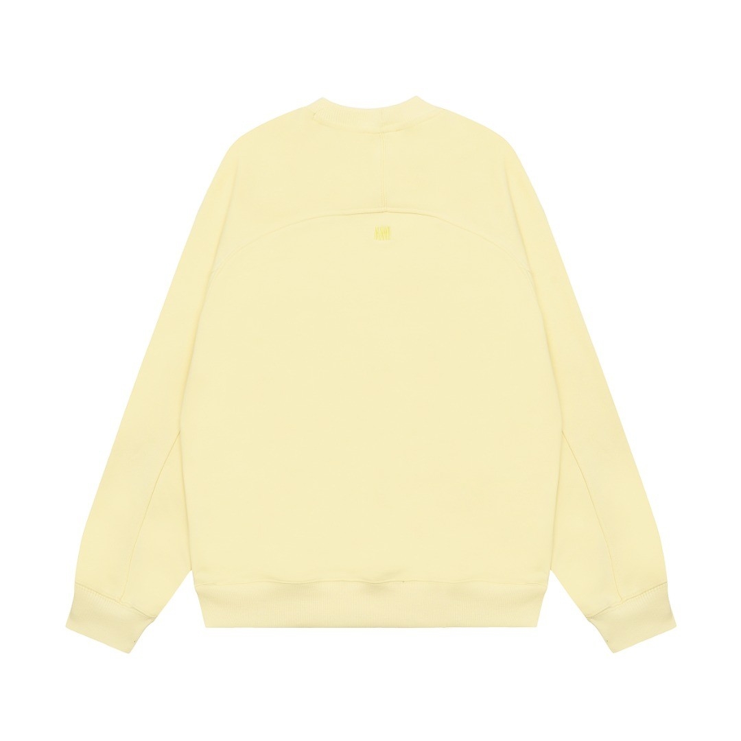 Ami Pairs Macaron medium love round neck sweatshirt yellow 265