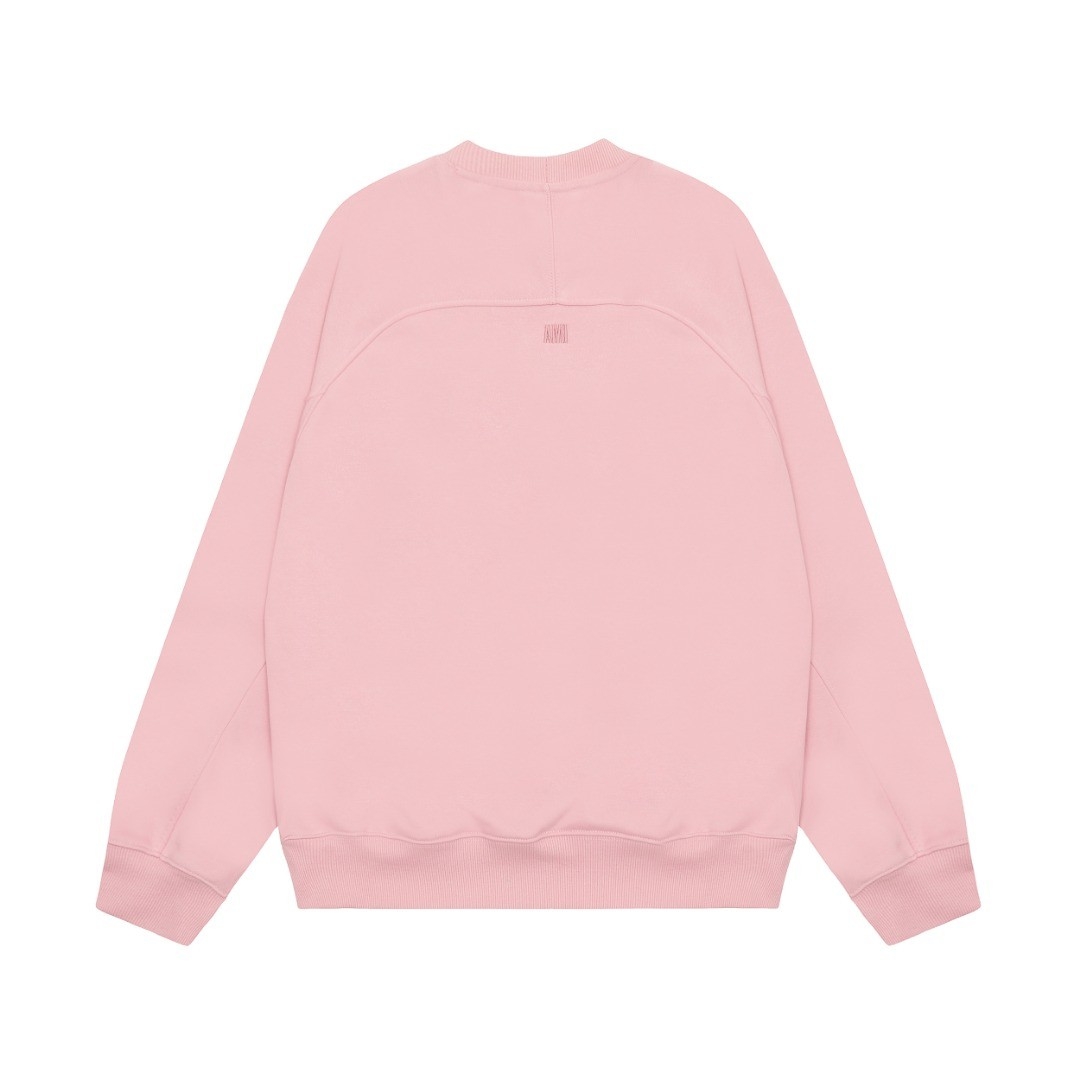 Ami Pairs Macaron medium love round neck sweatshirt pink 489