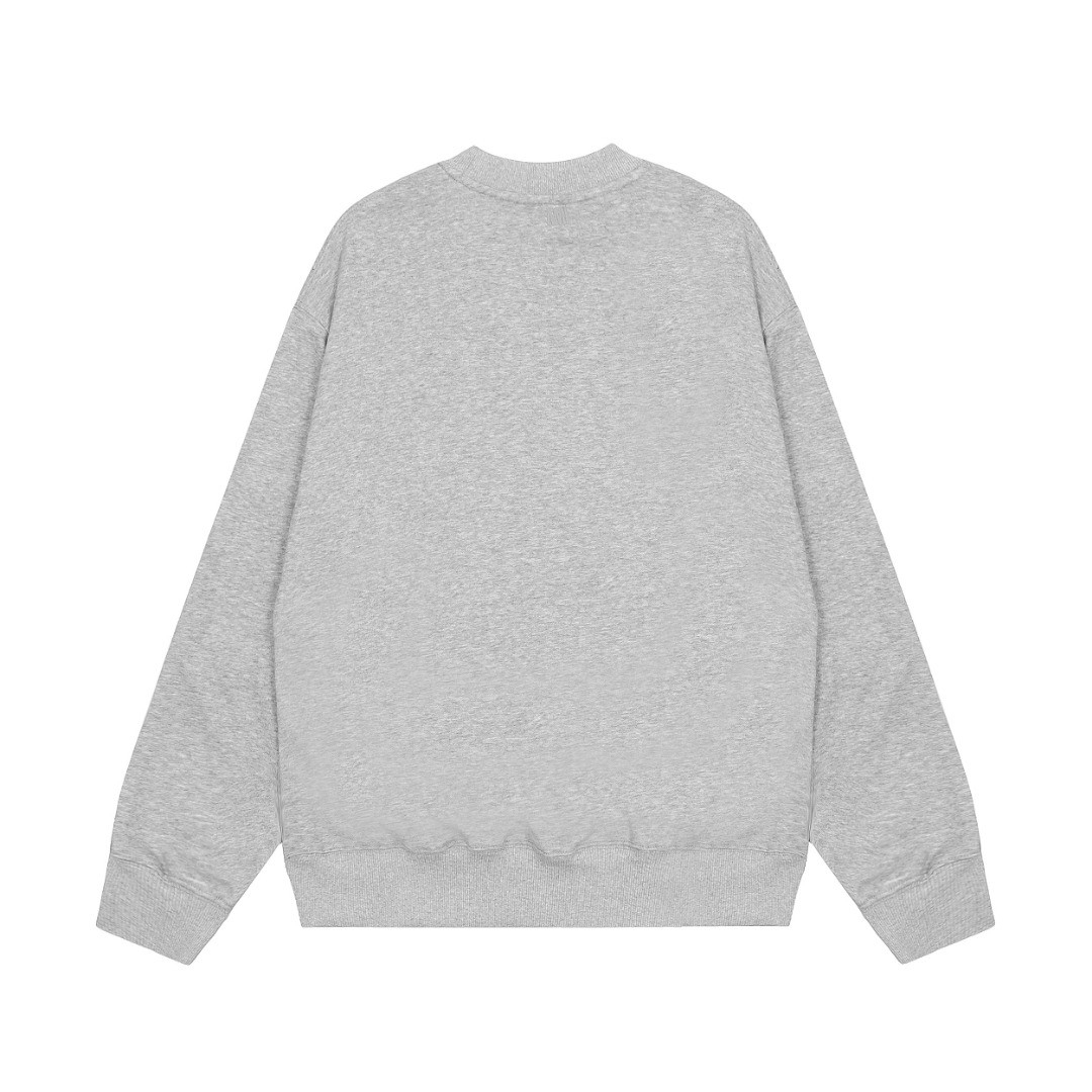 Ami Pairs 2022FW Macaron Little Heart Round Neck Sweatshirt grey 717