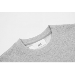 Ami Pairs 2022FW Macaron Little Heart Round Neck Sweatshirt grey 717