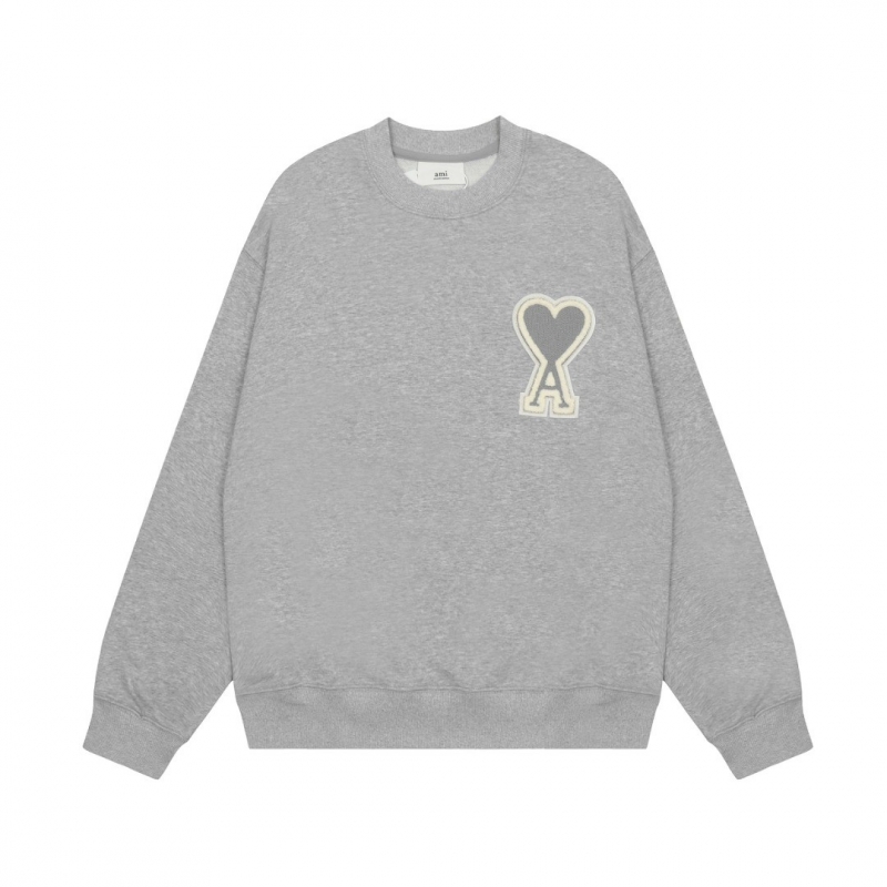 Ami Pairs 2022FW Macaron round neck big love sweatshirt grey 320