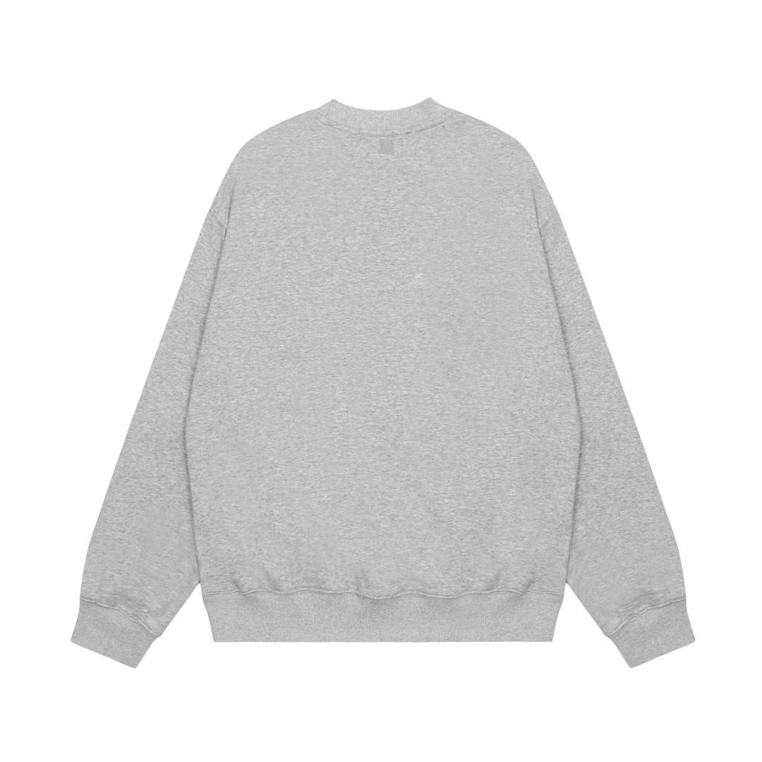 Ami Pairs 2022FW Macaron round neck big love sweatshirt grey 320