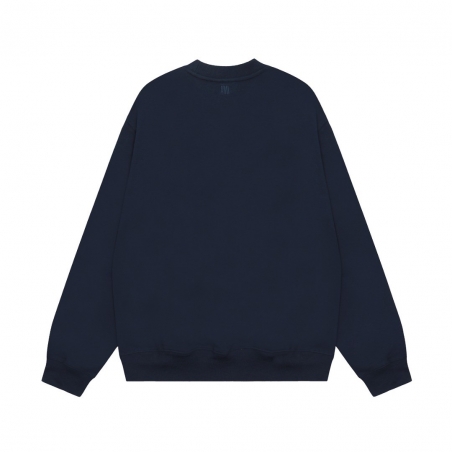 Ami Pairs 2022FW Macaron round neck big love sweatshirt dark blue 775