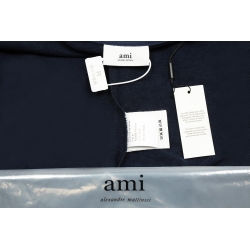 Ami Pairs 2022FW Macaron round neck big love sweatshirt dark blue 775