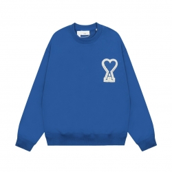 Ami Pairs 2022FW Macaron round neck big love sweatshirt Blue 054