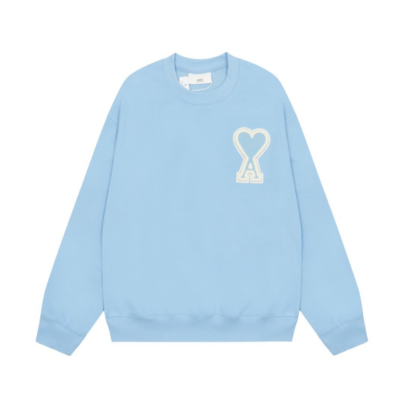 Ami Pairs Macaron round neck big love sweatshirt sky blue 779