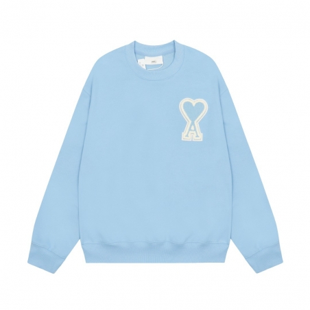 Ami Pairs Macaron round neck big love sweatshirt sky blue 779