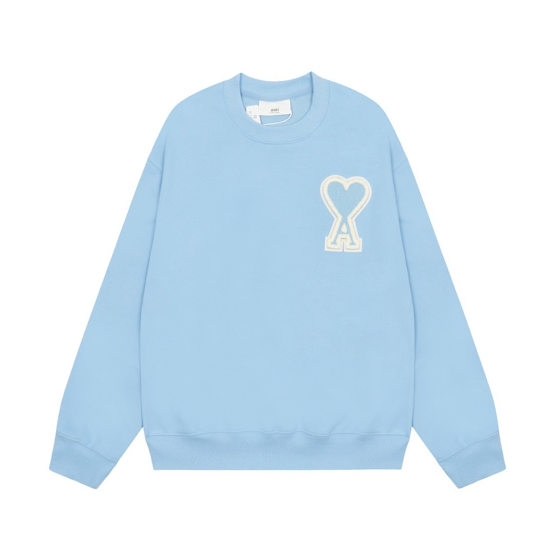 Ami Pairs Macaron round neck big love sweatshirt sky blue 779