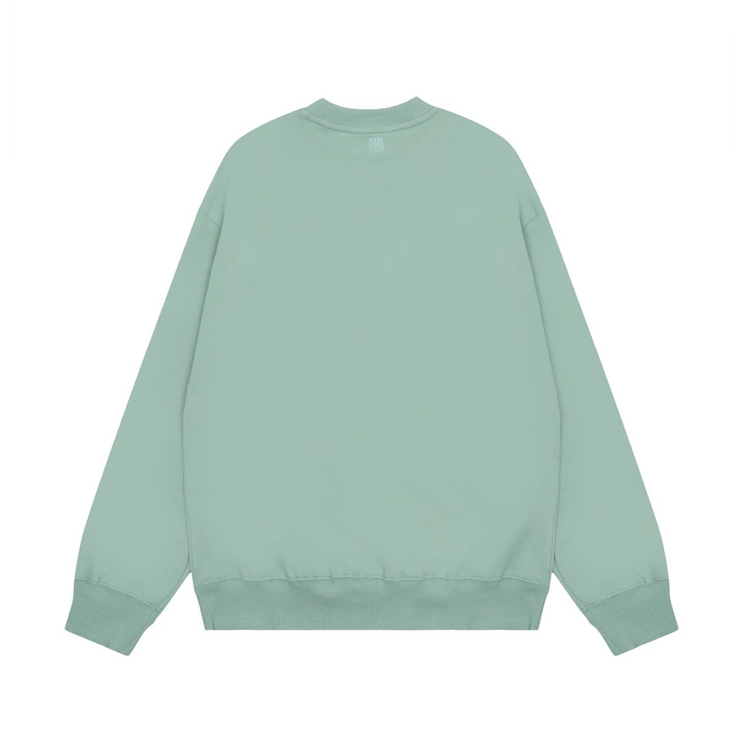 Ami Pairs  Macaron round neck big love sweatshirt green grass 751