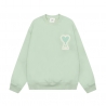 Ami Pairs 2022FW Macaron round neck big love sweatshirt wood green 939