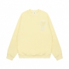 Ami Pairs 2022FW Macaron round neck big love sweatshirt yellow white 574