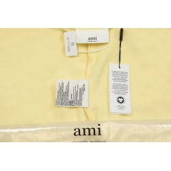 Ami Pairs 2022FW Macaron round neck big love sweatshirt yellow white 574