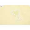 Ami Pairs 2022FW Macaron round neck big love sweatshirt yellow white 574