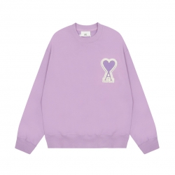 Ami Pairs  Macaron round neck big love sweatshirt Purple white 272