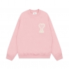 Ami Pairs 2022FW Macaron round neck big love sweatshirt pink white 661