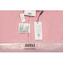 Ami Pairs 2022FW Macaron round neck big love sweatshirt pink white 661