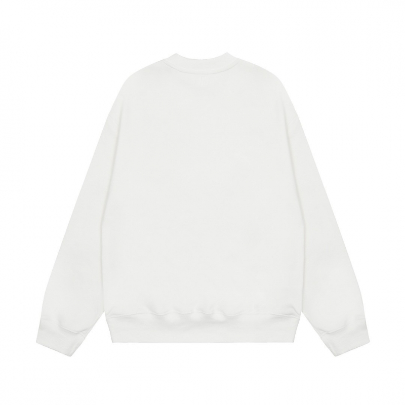 Ami Pairs 2022FW Macaron round neck big love sweatshirt White Black 074