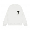 Ami Pairs 2022FW Macaron round neck big love sweatshirt White Black 074