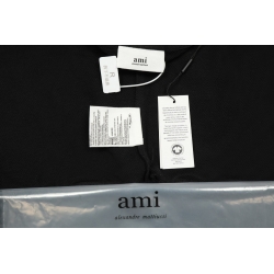 Ami Pairs Macaron round neck big love sweatshirt Black Red 165