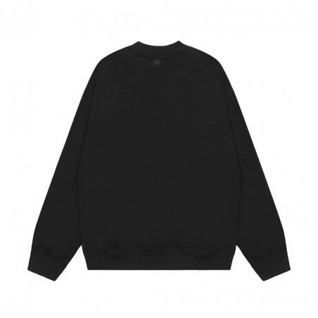 Ami Pairs 2022FW Macaron round neck big love sweatshirt Black Black 010