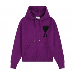 Ami paris Wool Hoodies Purple S-XL 954