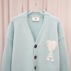 Ami paris new cloud alpaca cardigan knitted sweater jacket 993