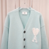 Ami paris new cloud alpaca cardigan knitted sweater jacket 993