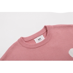 Ami paris Round neck Sweaters Pink S-XL 111