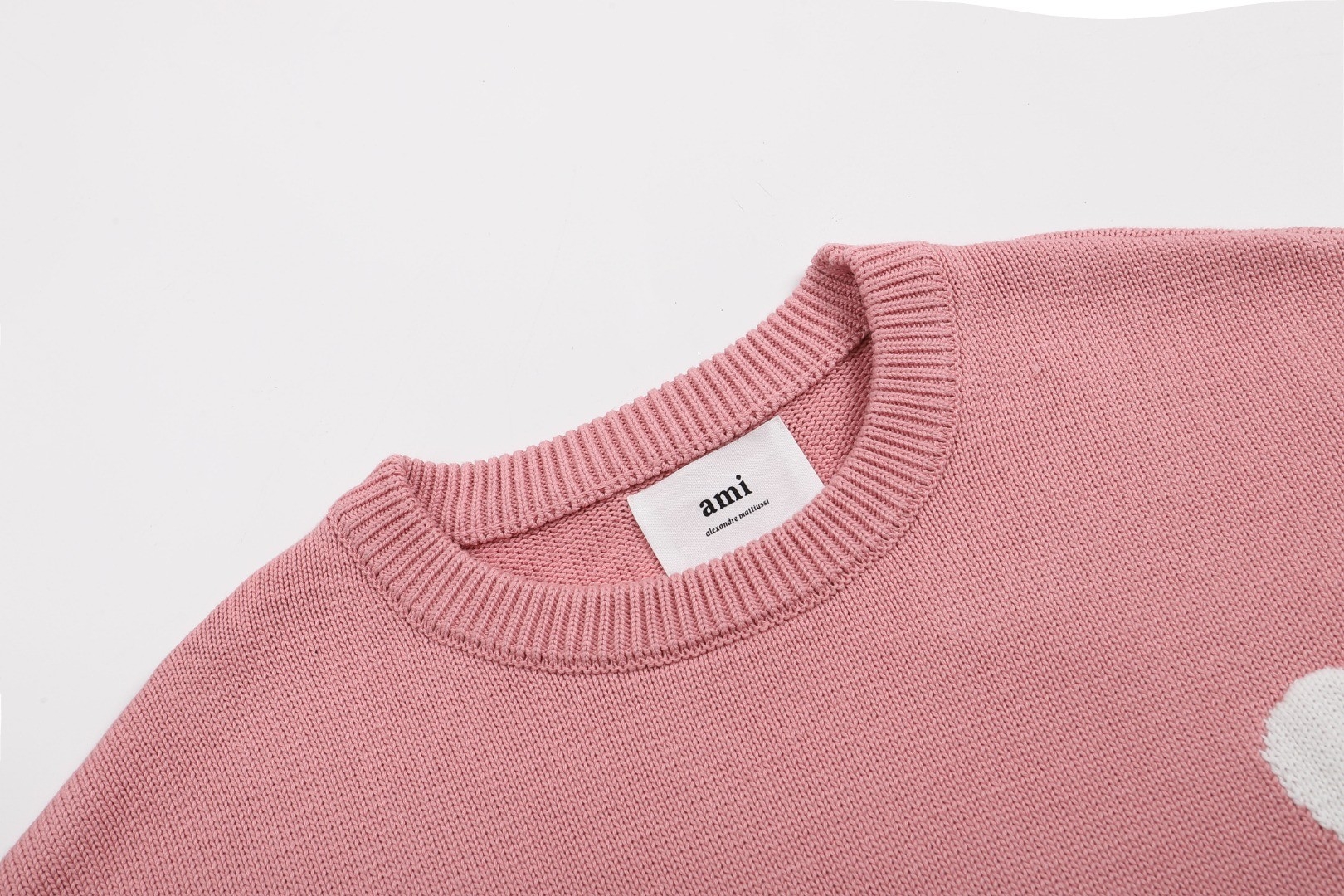 Ami paris Round neck Sweaters Pink S-XL 111