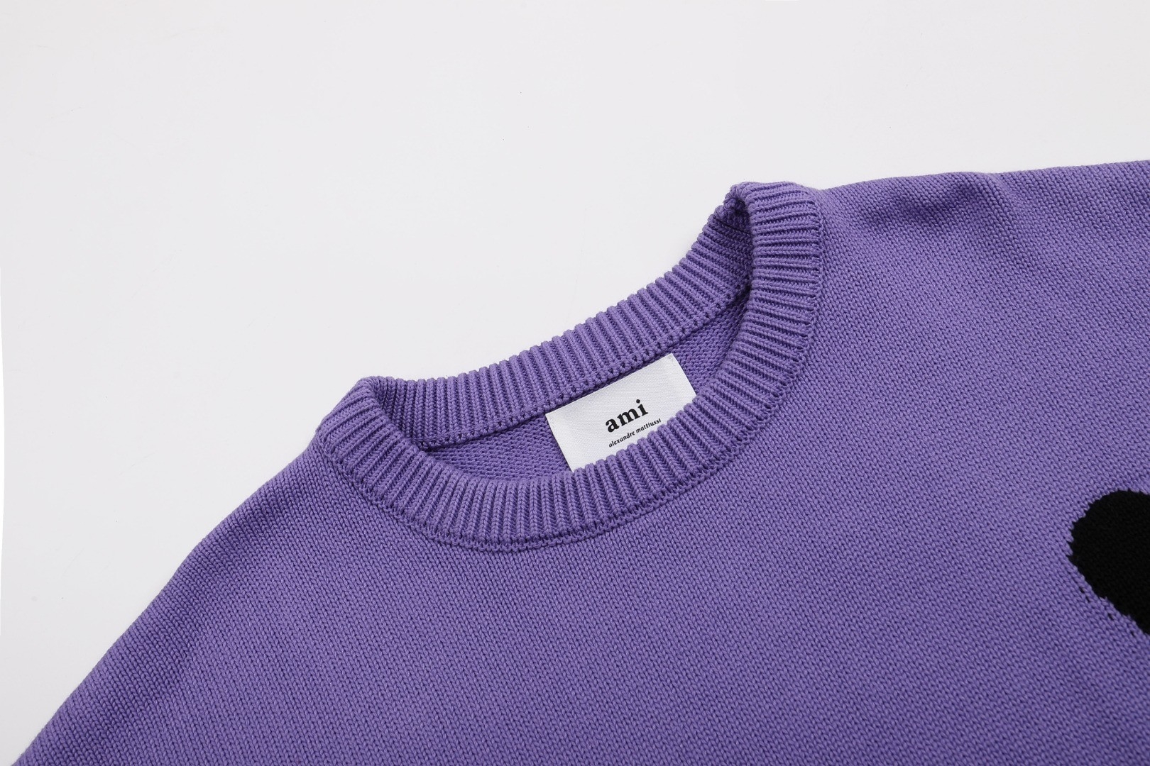 Ami paris Round neck Sweaters Purple 138