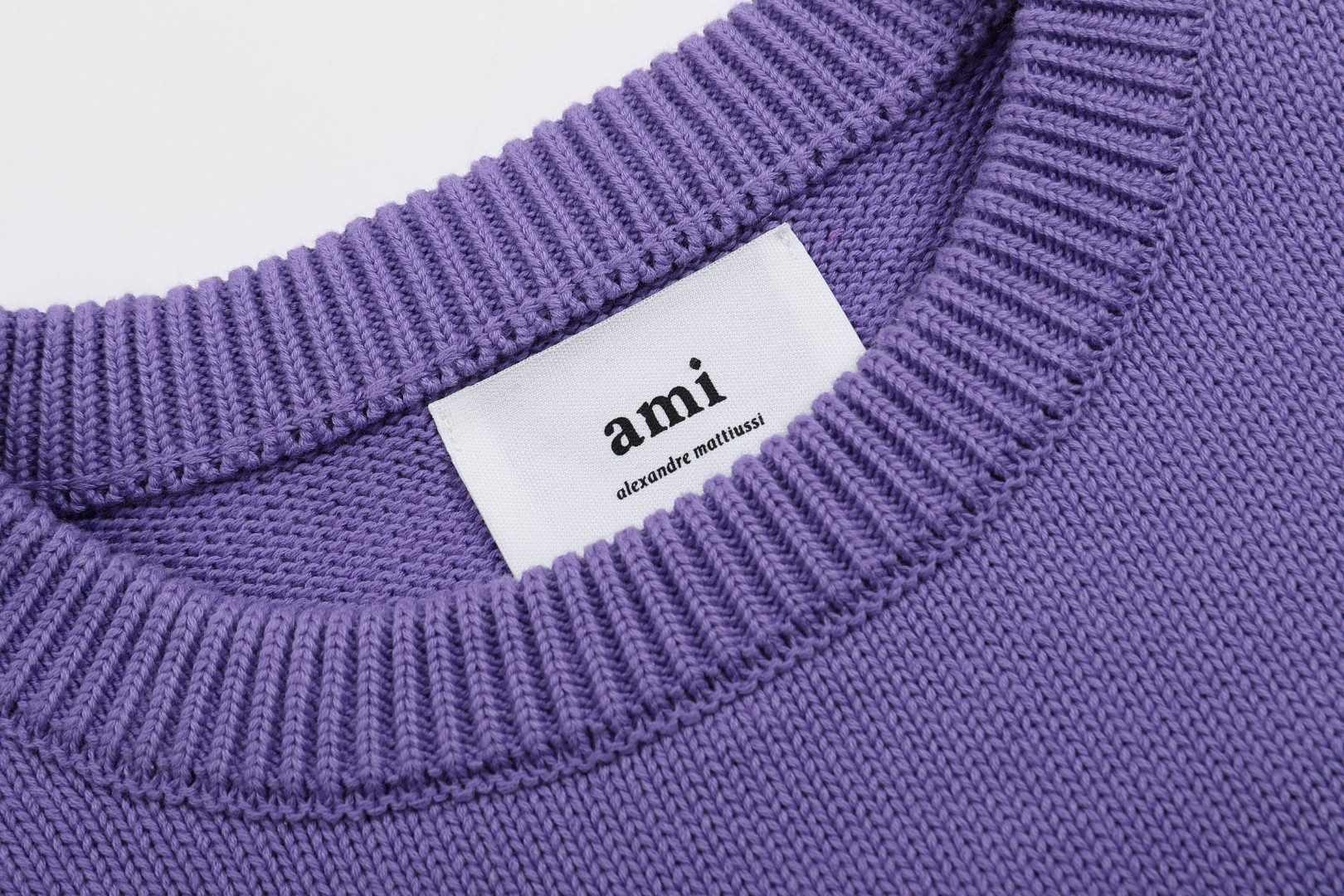 Ami paris Round neck Sweaters Purple 138