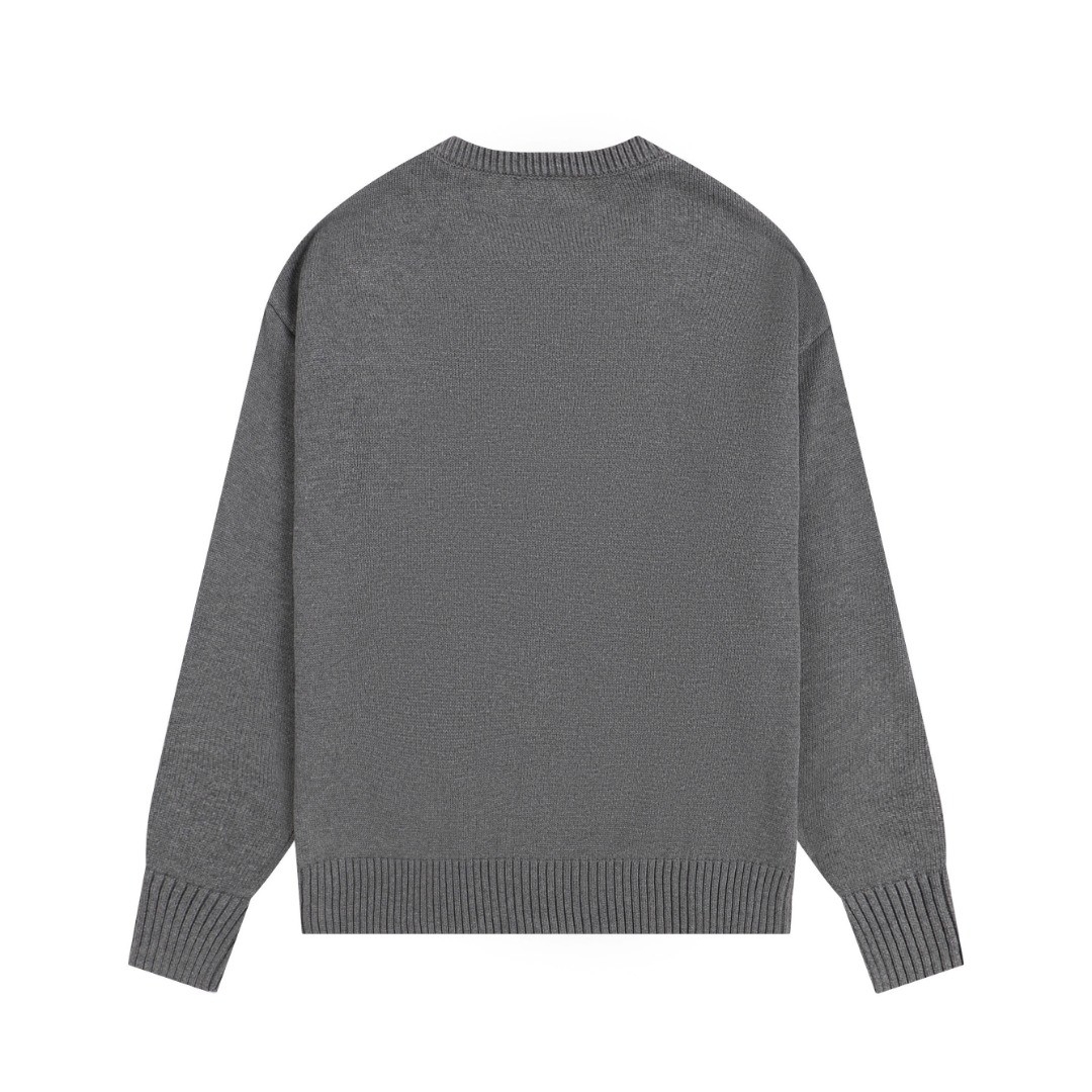 Ami paris Round neck Sweaters Grey S-XL 808