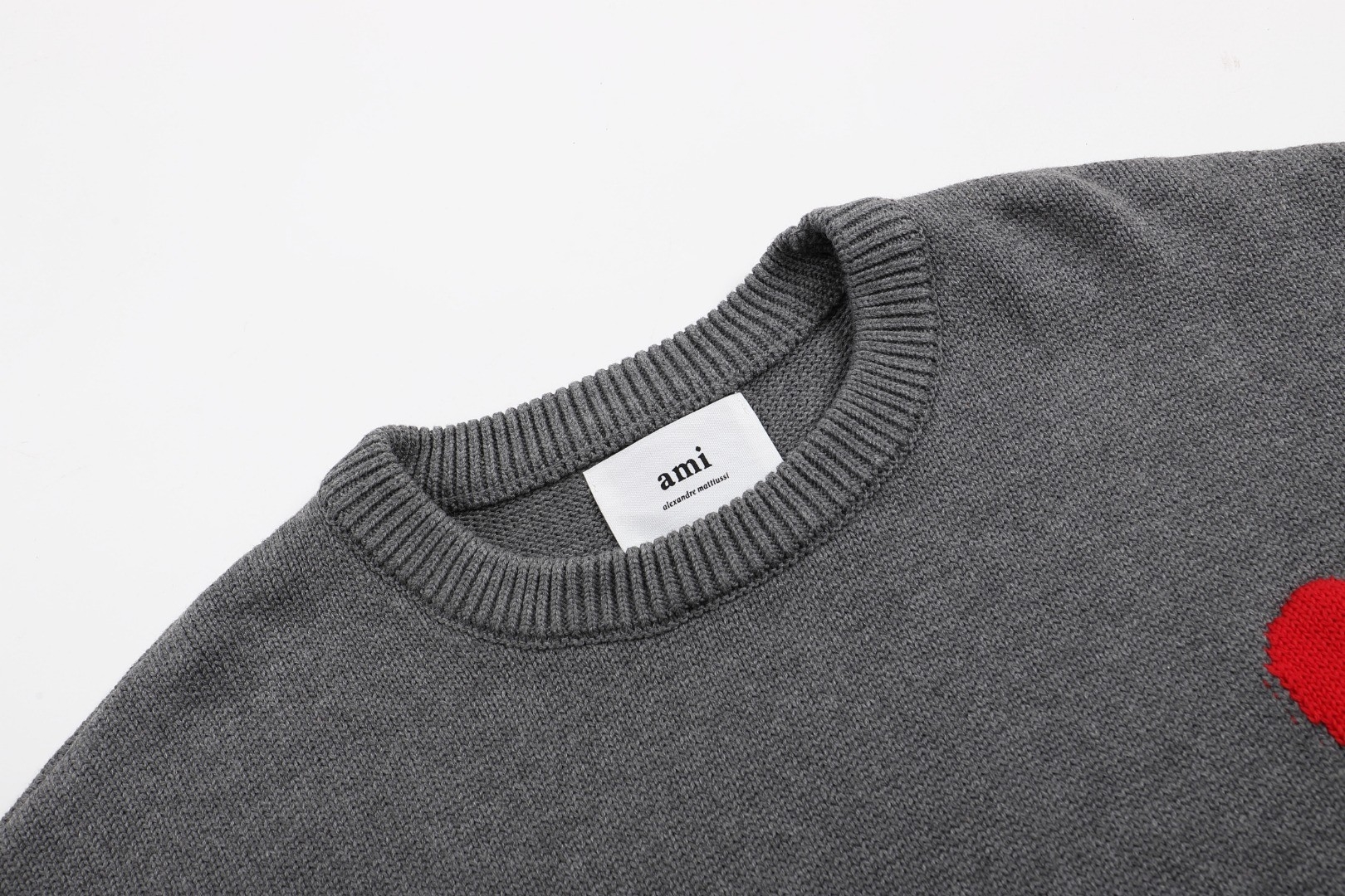 Ami paris Round neck Sweaters Grey S-XL 808