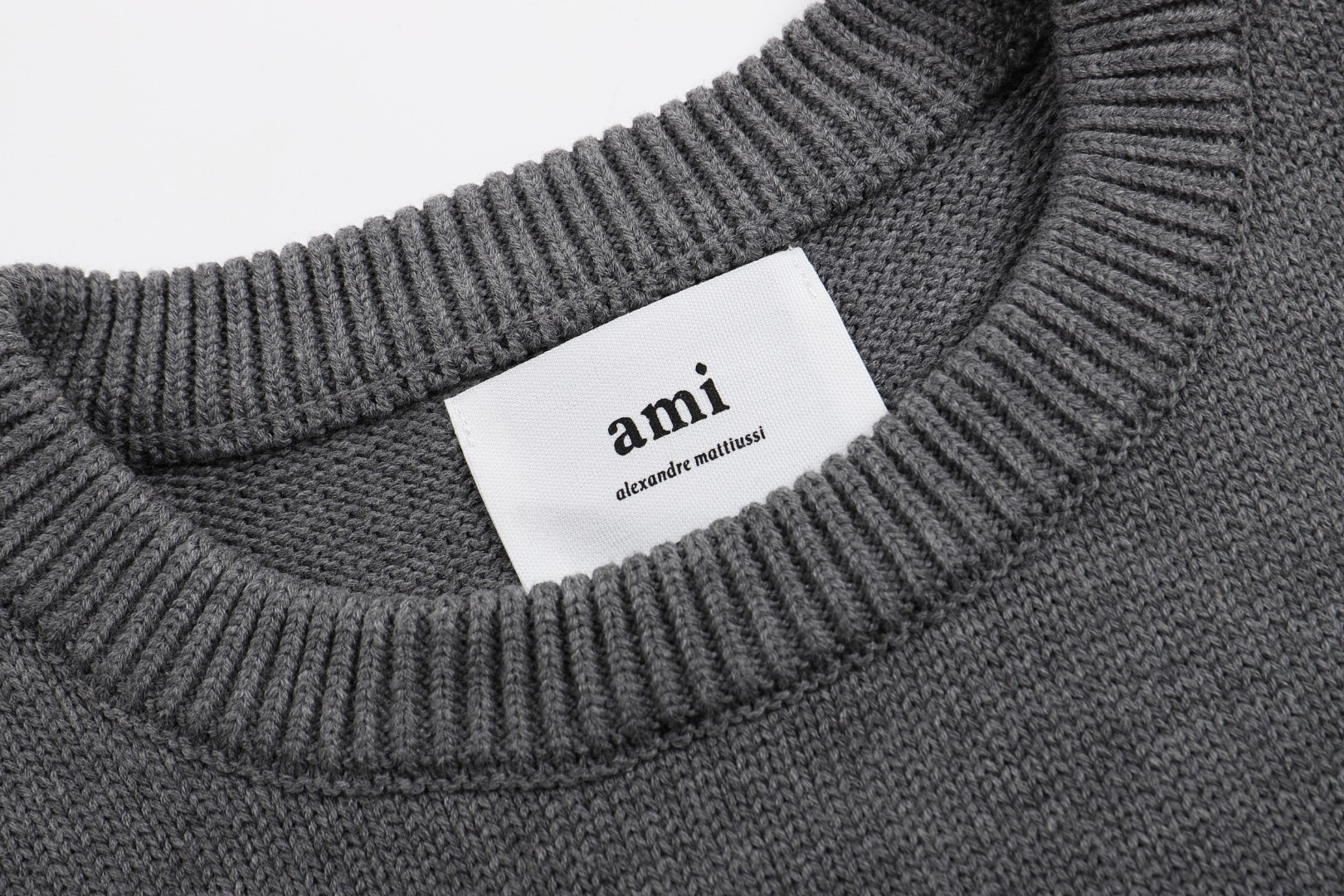 Ami paris Round neck Sweaters Grey S-XL 808