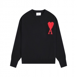 Ami paris Round neck Sweaters Black S-XL 117