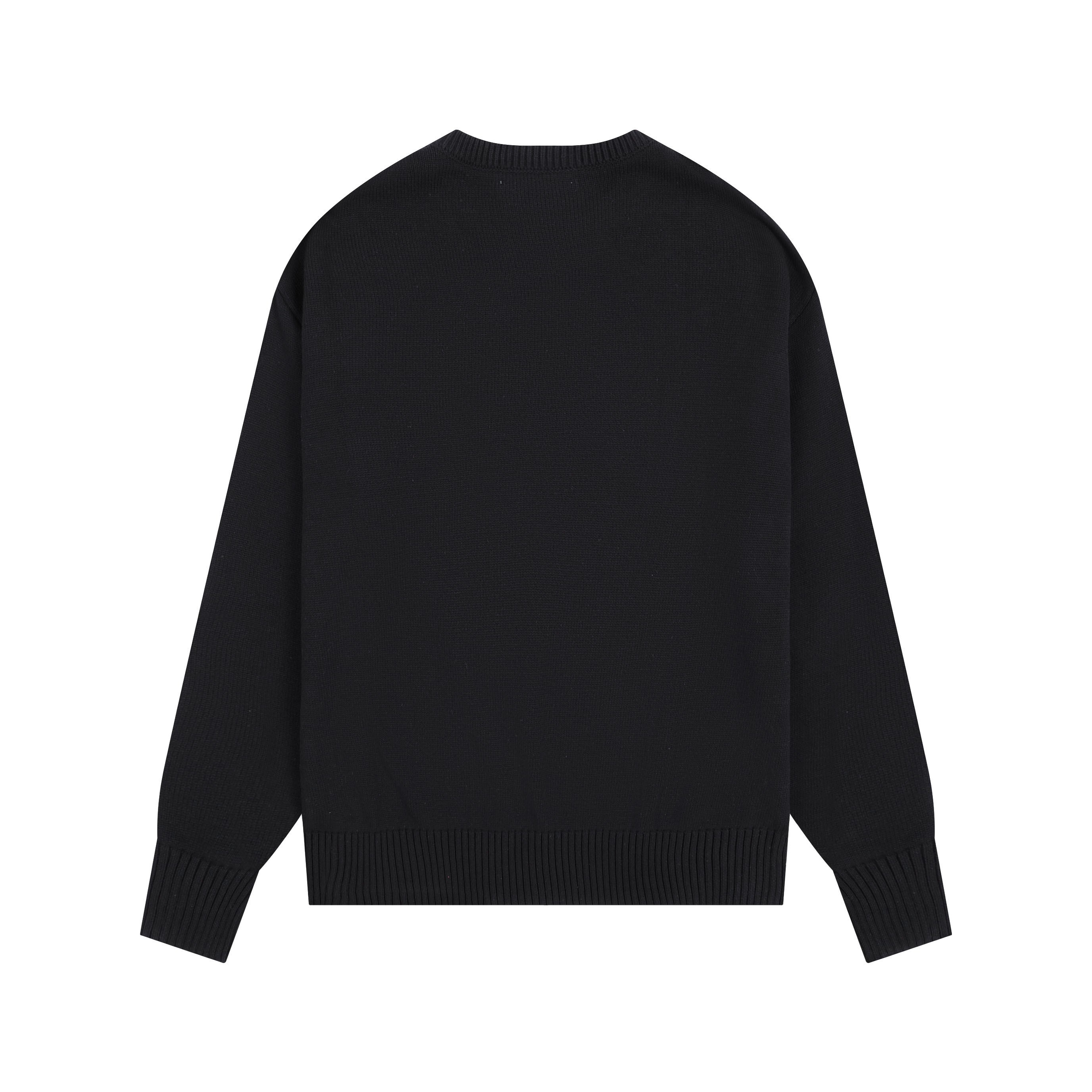 Ami paris Round neck Sweaters Black S-XL 117