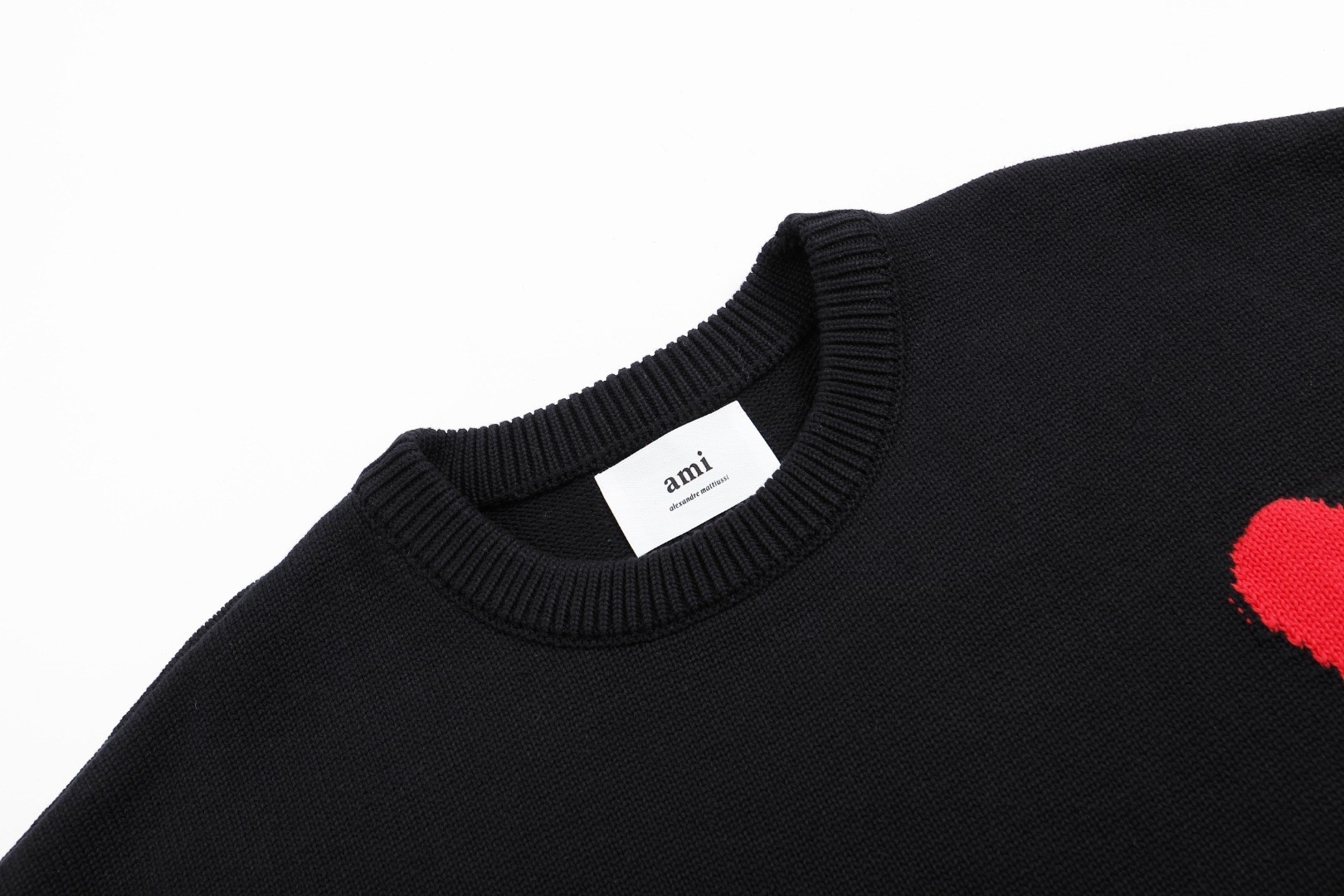 Ami paris Round neck Sweaters Black S-XL 117