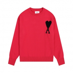 Ami paris Round neck Sweaters Red S-XL 163