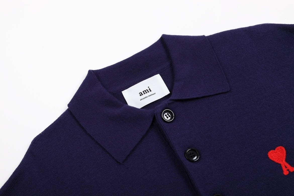 Ami paris Polo Sweaters Dark Blue 138