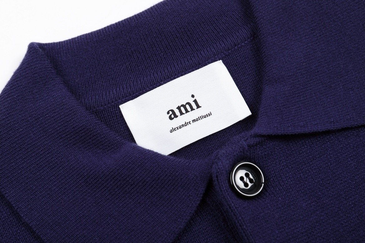 Ami paris Polo Sweaters Dark Blue 138