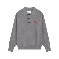 Ami paris Polo Sweaters Grey 120
