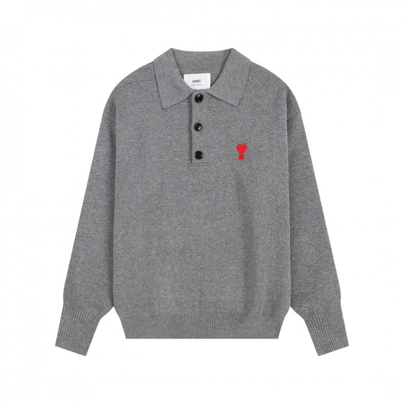 Ami paris Polo Sweaters Grey 120