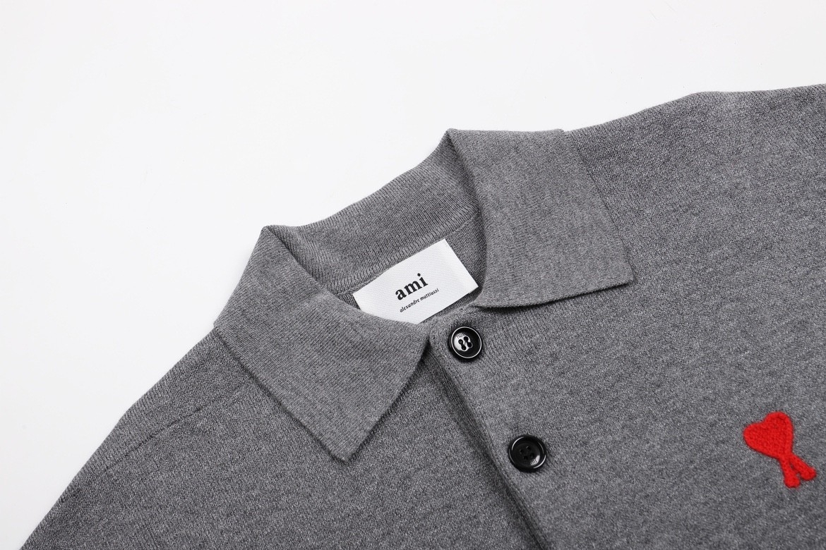 Ami paris Polo Sweaters Grey 120