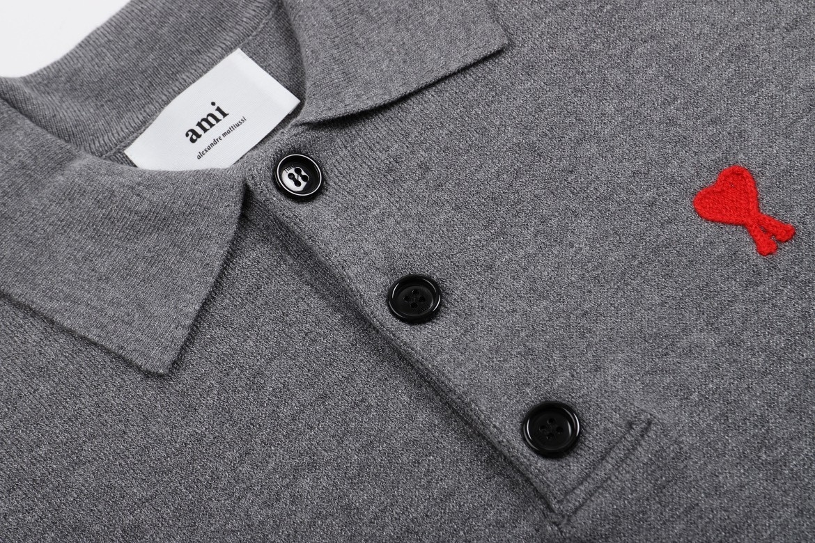 Ami paris Polo Sweaters Grey 120