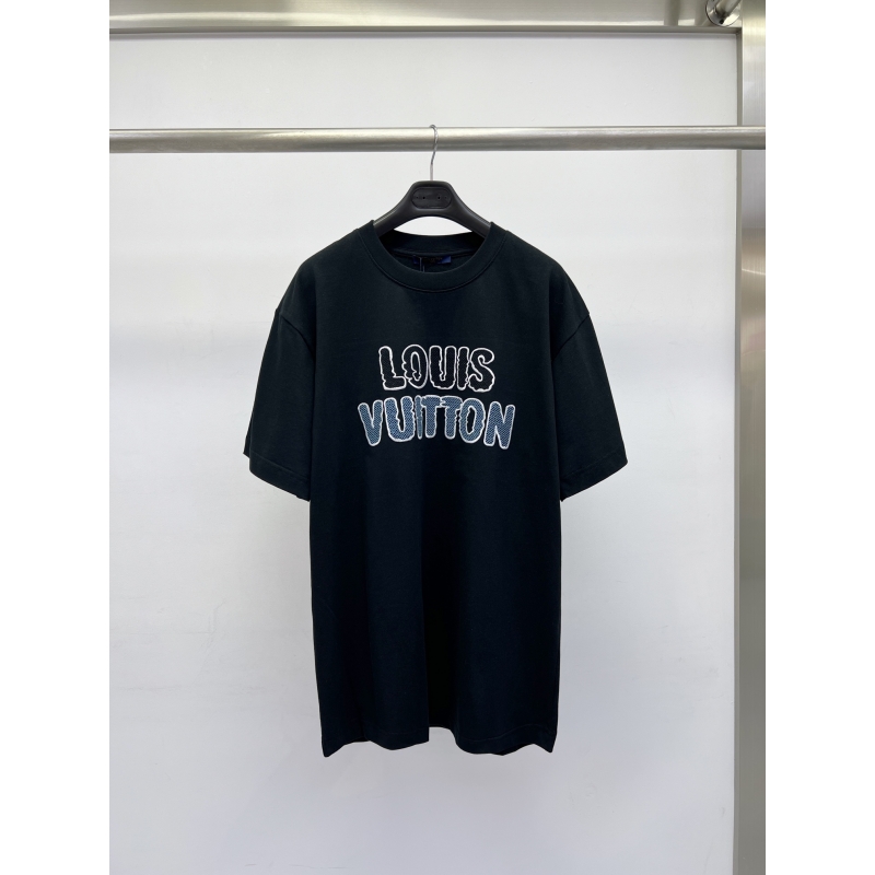 LV 24 hand-painted short-sleeved T-shirt Black