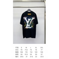 LV 24 hand-painted short-sleeved T-shirt Black