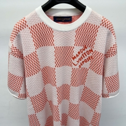 LV 24ss  Damier Marque L. Vuitton déposée T-shirts Red