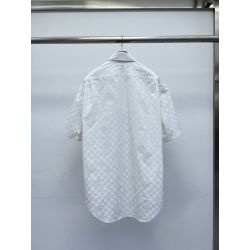 LV 24ss Wavy Damier Short-sleeve Shirts White