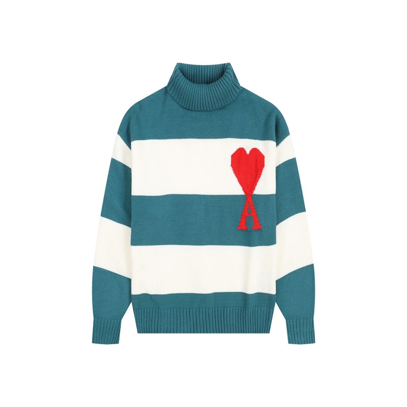 Ami Pairs 2024FW Striped Wool Sweater S-XL